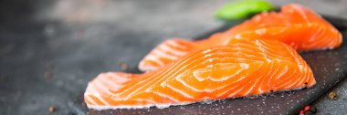 raw salmon fish seafood fresh meal food snack on the table copy space food background