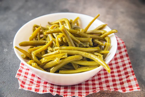 green bean canned boiled beans fresh healthy meal food snack diet on the table copy space food background