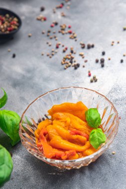bell pepper baked vegetable fresh dish healthy meal snack on the table copy space food background 