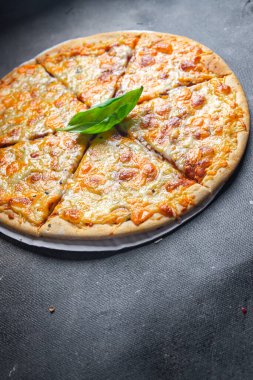 cheesy pizza types of cheese dish healthy meal food snack on the table copy space food background
