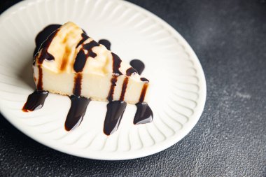 custard sweet pie patisserie bakery fresh dish healthy meal food snack on the table copy space food background