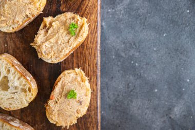 pate rillettes chicken meat or duck poultry pate cuisine fresh meal food snack on the table copy space food background