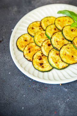 zucchini slice fried vegetable fresh meal food snack on the table copy space food background 