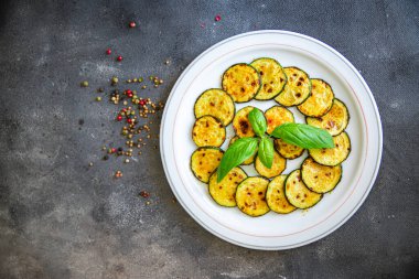 zucchini slice fried vegetable fresh meal food snack on the table copy space food background 