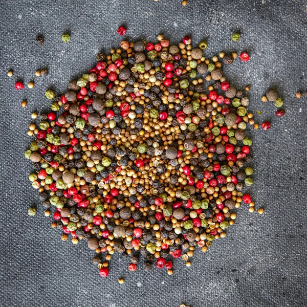 Pepper Peppercorn Spices Red Black Green White Pepper Coriander Food — Photo