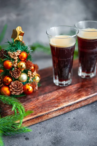 Christmas Hot Drink Coffee Mulled Wine Cocoa Cocktail New Year — стоковое фото