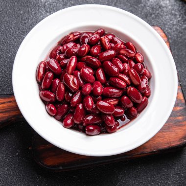 Kırmızı fasulye sağlıklı yemek atıştırmalığı diyeti masada fotokopi uzayı yiyecek arka plan kırsal üst görüş keto ya da paleo diyet vejetaryen ya da vejetaryen gıda