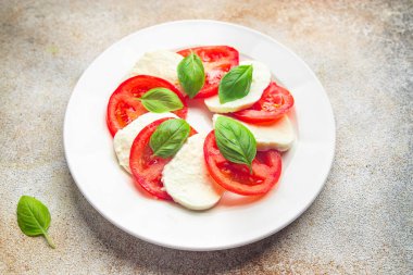 Caprese saladmozzarella fesleğen, fesleğen, taze, sağlıklı yemek, abur cubur.  