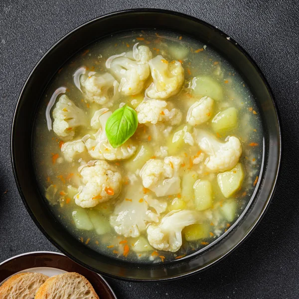 Sopa Couve Flor Vegetal Prato Fresco Refeição Saudável Comida Lanche — Fotografia de Stock