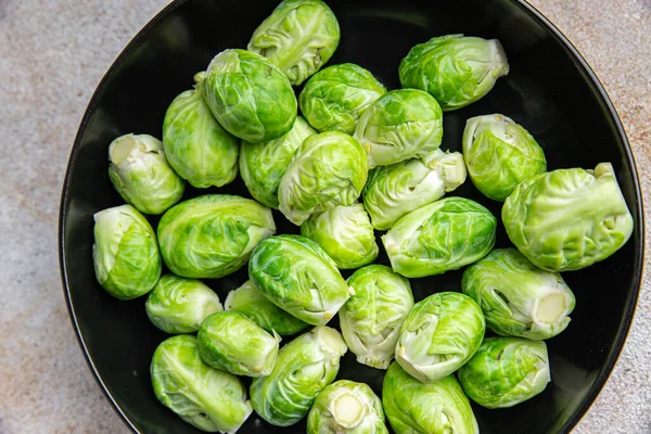 Rosenkohl Grünes Rohgemüse Gesunde Mahlzeit Lebensmittel Snack Diät Auf Dem — Stockfoto