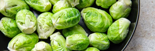 Rosenkohl Grünes Rohgemüse Gesunde Mahlzeit Lebensmittel Snack Diät Auf Dem — Stockfoto
