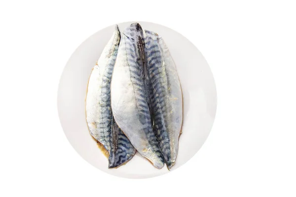 Fillet Mackerel Raw Fish Cooking Food Snack Table Copy Space — 스톡 사진