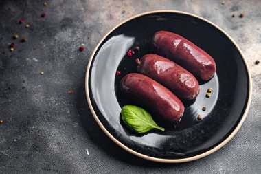 kara puding sosis kanlı et yemeği masada fotokopi uzayı yemek arka planı 