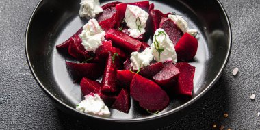 Pancar salatası yumuşak pancar pancarı yemek atıştırmalığı masanın üzerinde fotokopi alanı yemek arka planı