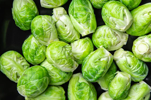 Grüner Rosenkohl Rohe Pflanzliche Lebensmittel Snack Auf Dem Tisch Kopieren — Stockfoto