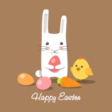 Paskalya tavşan ve civciv easter yumurta