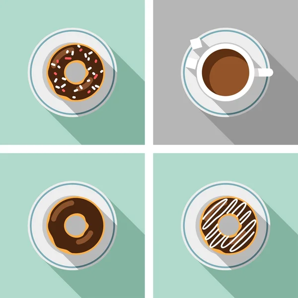 Kopje koffie met gebak - vectorafbeeldingen — Stockvector