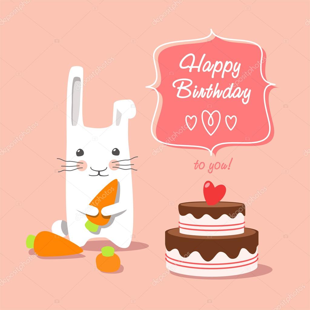 Vektor Illustration alles Gute zum Geburtstag. Hasen