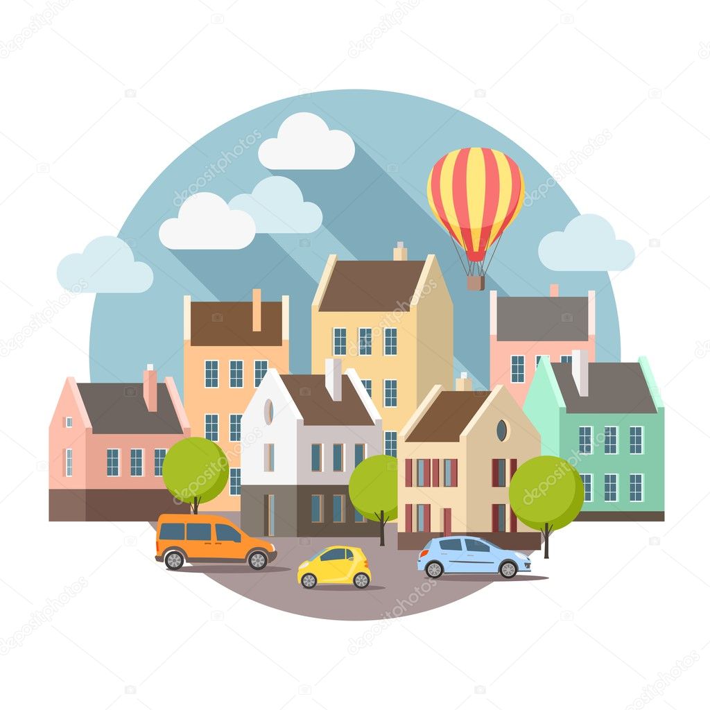 Old european city background in vector