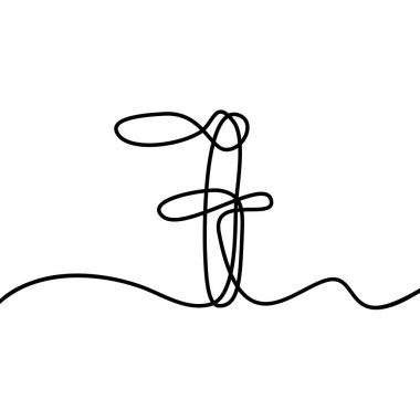 7, 7, rakam, sayı bir doğru. Matematiksel sembol, basit Arap rakamları simgesi, logo. vektör illüstrasyonu