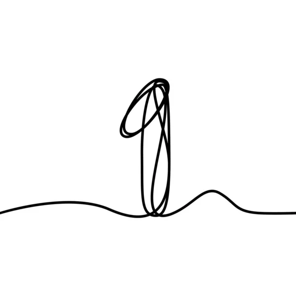 One Number Sign Form One Continuous Line Mathematical Symbol Minimalistic — Wektor stockowy