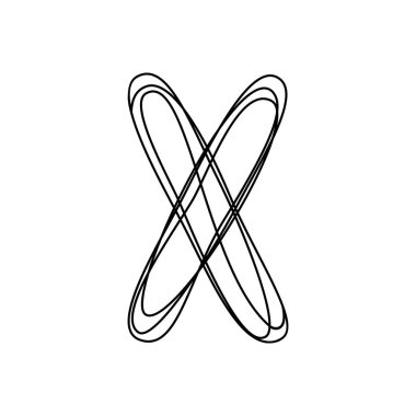 X olsun. Tek satırlı, minimalistik basit ilk harf isim simgesi, logo, X. vektör illüstrasyon alfabesi sembolü aralıksız ince satır harfi