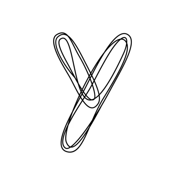 Безперервна Тонка Лінія Літери Векторний Символ Ілюстрації Одним Рядком Мінімалістична — стоковий вектор