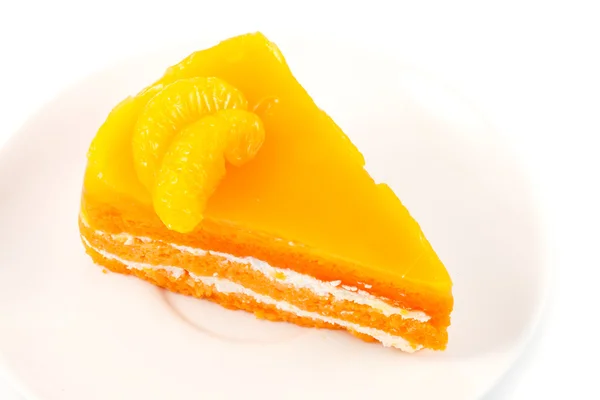 Nära håll orange cake Royaltyfria Stockbilder