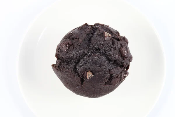 Choklad brownies på en vit platta — Stockfoto
