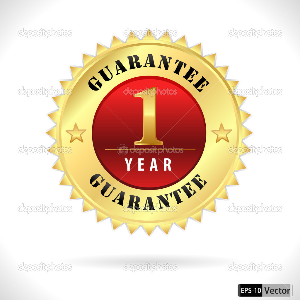 Gold top quality 1 year guarantee badge