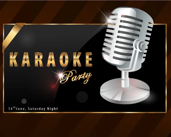 Cartaz de festa de karaoke - vector eps10 — Vetor de Stock