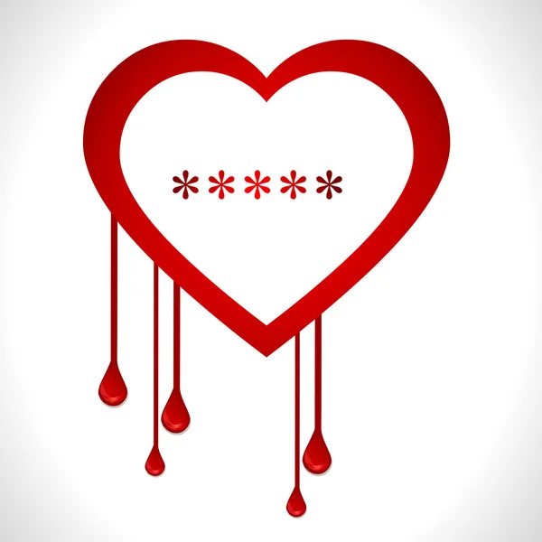 Heartbleed openssl bug virus bloeden hart - vector eps10 — Stockvector