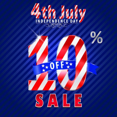 4 Temmuz Bağımsızlık Günü Satılık, Satılık - vektör eps10 10