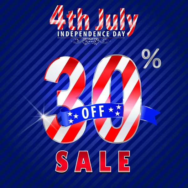 4 juli independence day verkoop, 30 korting te koop - vector eps10 — Stockvector
