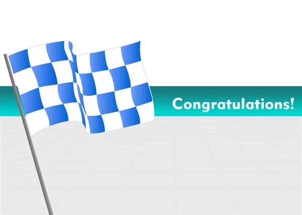 Vector Racing flag with congratulations — Stock Vector