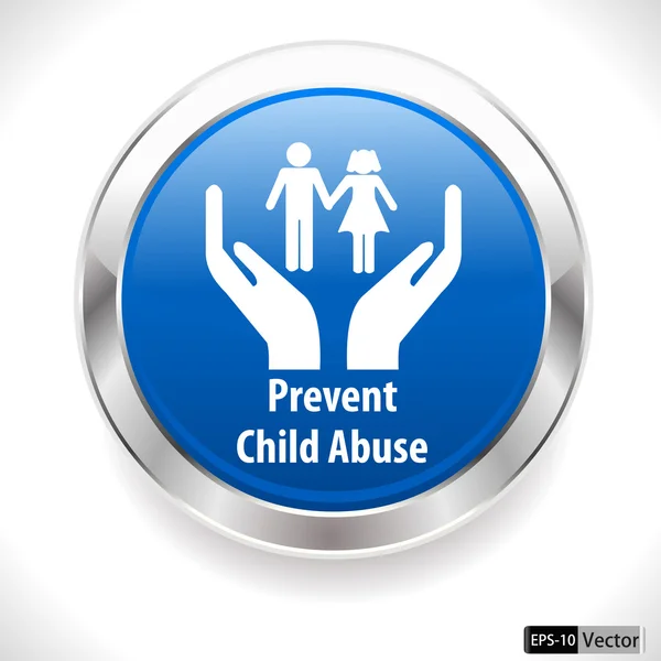 Çocuk istismarı taciz farkındalık rozet, çocuk istismarını önlemek — Stok Vektör