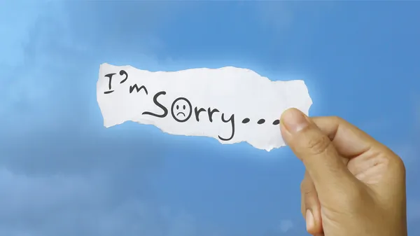 I am sorry — Stock Photo, Image