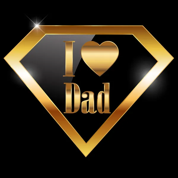 Happy fathers day, i love dad greeting card with super hero — Stock Vector