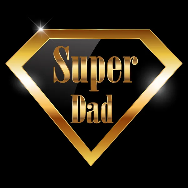 Feliz día de los padres, tarjeta de felicitación super papá con super héroe — Vector de stock