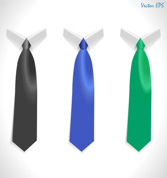 Kolorowe krawat, paski krawaty jedwabne kołnierz szablon, łatwo edytowalne kolory - wektor eps10 — Wektor stockowy