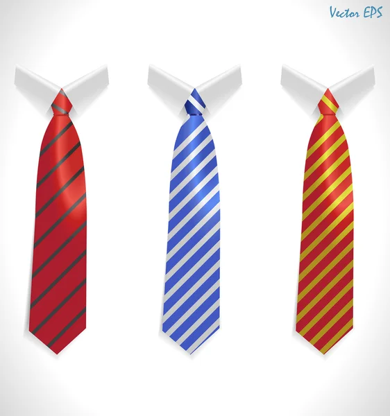 Colored tie, striped silk ties collar template, Easy editable colors - vector eps10 — Stock Vector