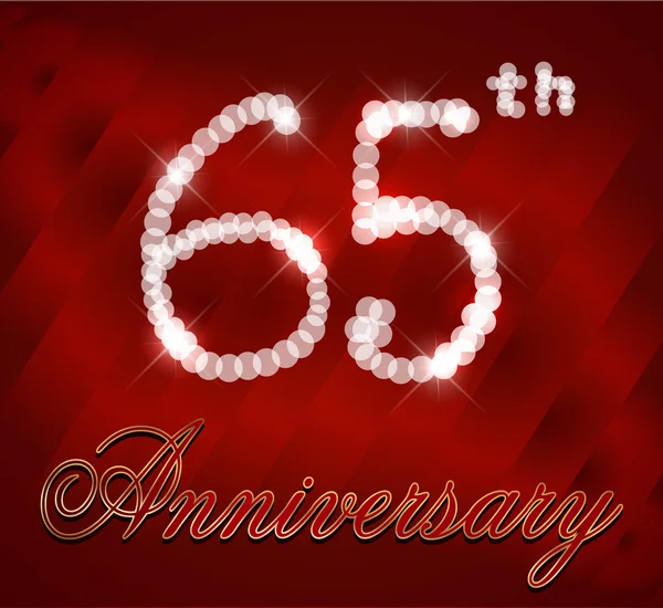 65 jaar gelukkig verjaardagskaart, 65e verjaardag sparkles — Stockvector