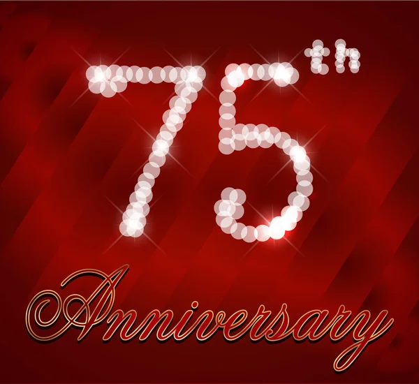 75 jaar gelukkig verjaardagskaart, 75e verjaardag sparkles — Stockvector