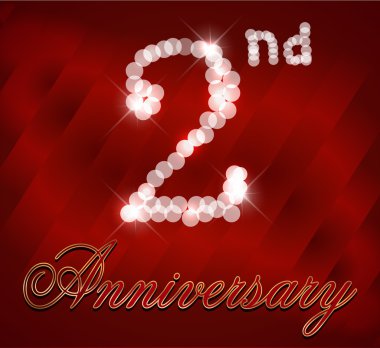 2 yıl mutlu bir doğum günü kartı, 2nd birthday - vektör eps10
