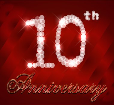 10 yıl mutlu doğum günü kartı, 10 doğum günü - vektör eps10