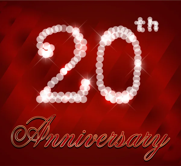 20 Year Happy Birthday Card, 20th birthday - vector EPS10 — Stock Vector