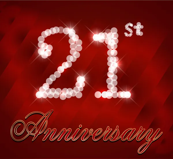 21 年お誕生日おめでとうカード - 21 歳の誕生日のベクトルの eps10 — ストックベクタ