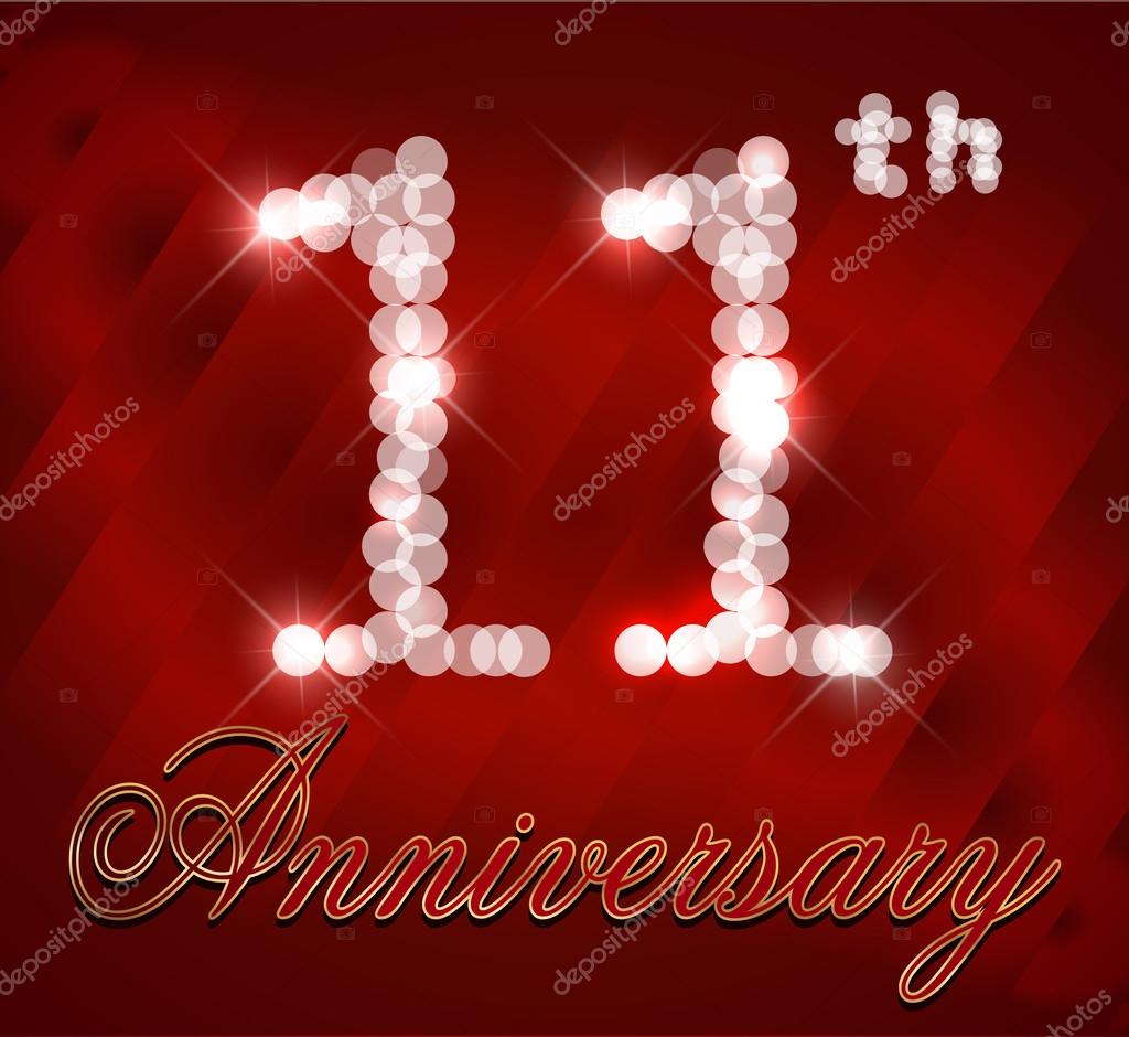 11 Years Together 11 Amazing Years 11th Wedding Anniversary Card