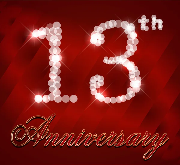 13 jaar gelukkig verjaardagskaart, 13e verjaardag - vector eps10 — Stockvector