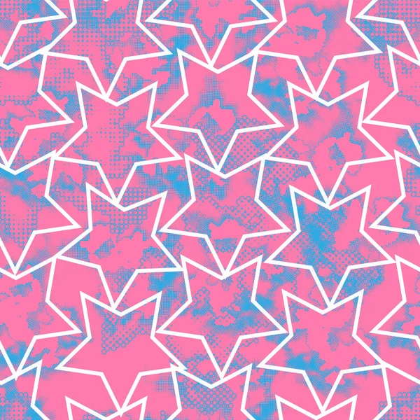Patrón Sin Costura Abstracto Para Textiles Con Abstracción Azul Estrellas — Archivo Imágenes Vectoriales